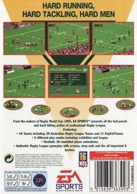 Australian Rugby League (Europe) box cover back